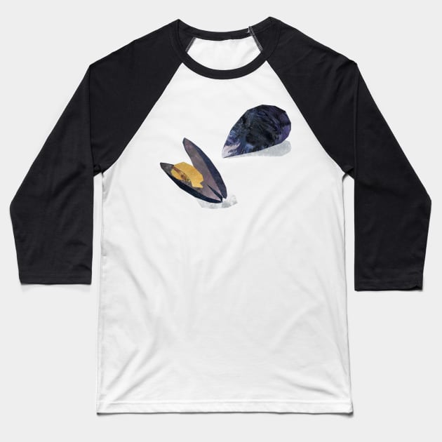 Mussels Baseball T-Shirt by Babban Gaelg